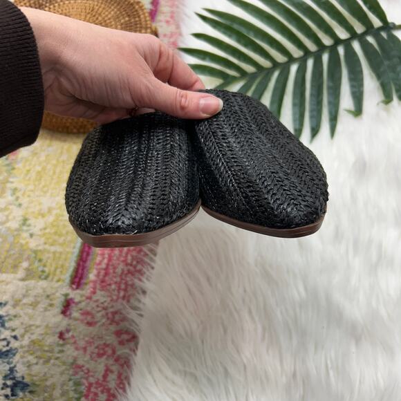 Maurices Black Mule 8 Woven Rattan Slip On Boho Casual Summer Neutral Minimalist - Picture 4 of 8